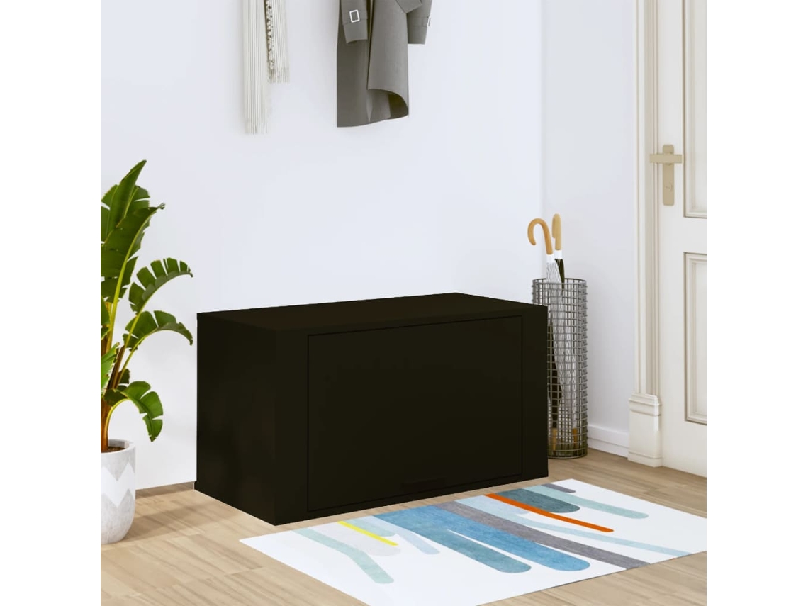 Zapatero Organizador de Pared 70X35X38 Cm Derivados de Madera Negro