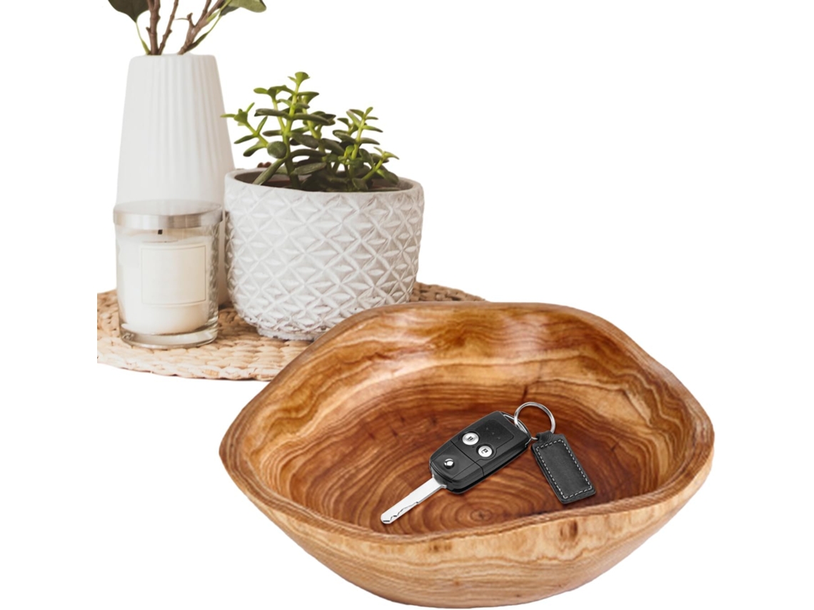 Bol de madera para ensalada, cajas de almacenamiento rústicas, bol para servir, bol para mezclar, ideal para almacenar alimentos y verduras, GOKOCO
