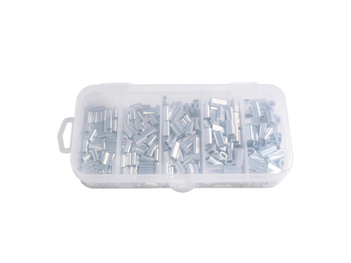 Kit de 250 conectores de manguito de crimpado de aluminio, 5 tamaños
