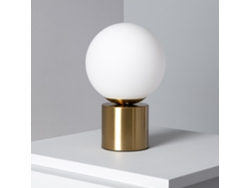 Lámpara de Mesa LEDKIA (Dorado - E27 - 40 W - Metal - Vidrio)