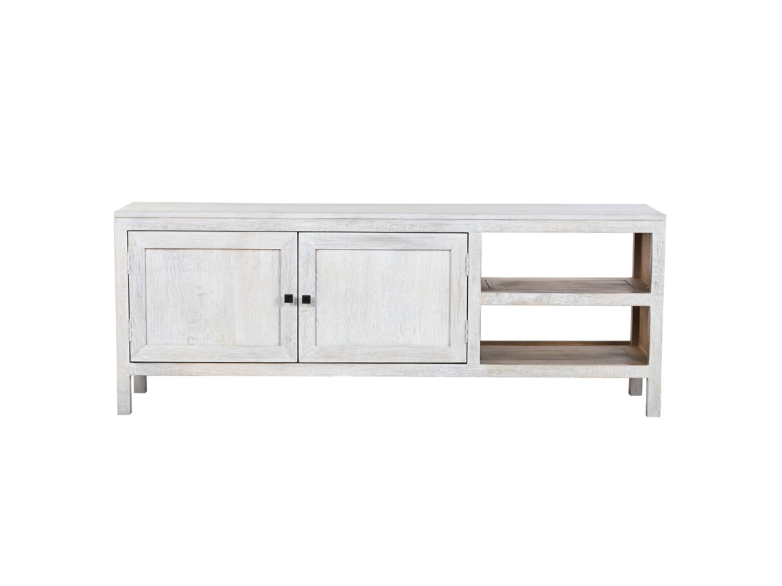 Mueble para TV de madera de mango blanca, 160x40x60cm ALEXANDRA HOUSE LIVING