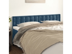 Cabeceros 2 Unidades De Terciopelo Azul Oscuro 100x5x78/88 Cm