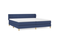 Maison Exclusive - Cama Box Spring Con Colchón Tela Azul 200x200 Cm