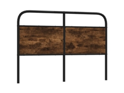 Cabecero De Acero Y Madera De Ingeniería Roble Ahumado 120 Cm