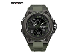 Reloj Electrónico Para Hombre (negro Y Verde), Reloj Deportivo Impermeable Para Exteriores, Reloj Electrónico Multifuncional Luminoso.