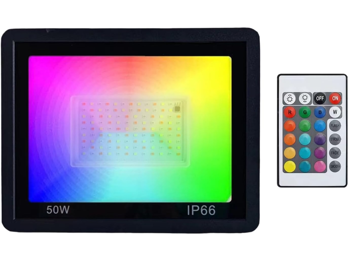 Foco Led Genérico Para Exteriores - Iluminación Exterior Para Jardín, Bombilla Rgb Con Mando A Distancia