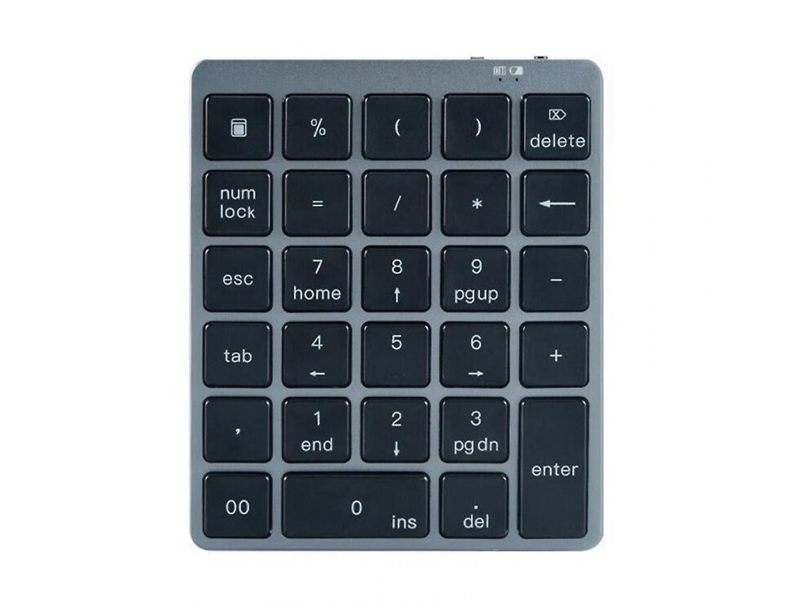 Teclado numérico Bluetooth portátil de aleación de aluminio con 28 teclas, concentrador USB y divisor para iPad y teléfono móvil | Teclado Everley891