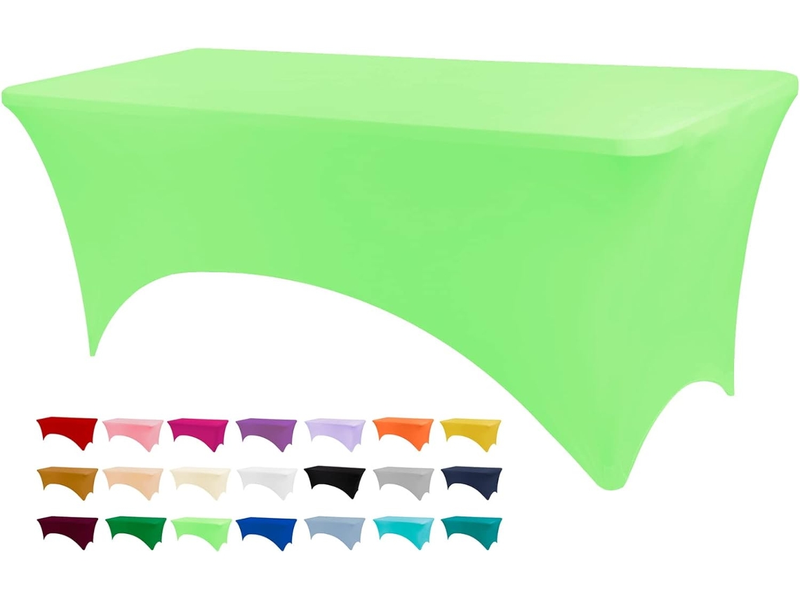 Mantel Rectangular Elástico De Spandex Para Bodas, Banquetes Y Fiestas (verde Claro/122x75x75cm) Gertiz