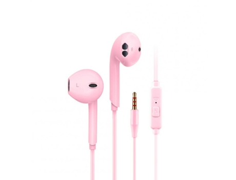 Auriculares Macaron K08 con cable Deportes Música Enfoque de ruido con micrófono Jack de 3,5 mm Auriculares universales Rosa
