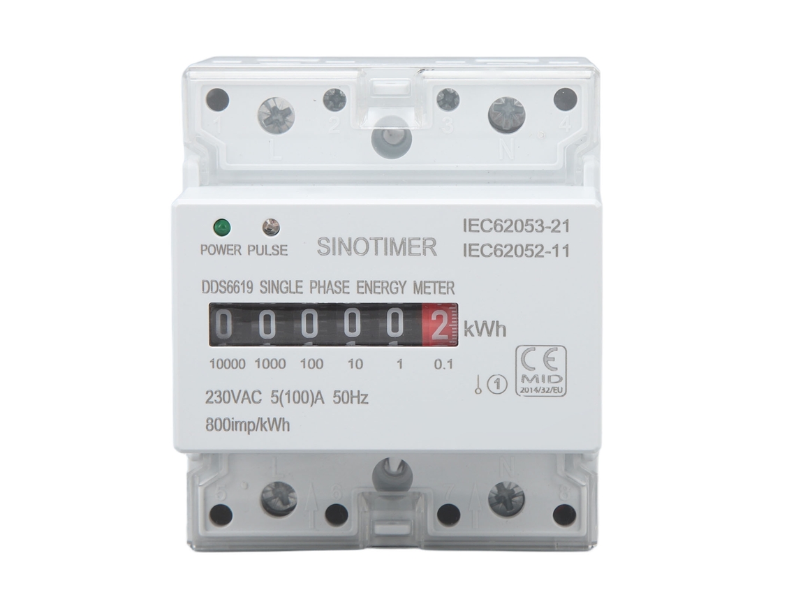 2026-medidor De Energía Eléctrica Monofásico Con Led Bicolor, Montaje En Rail, Smart Home 230vac
