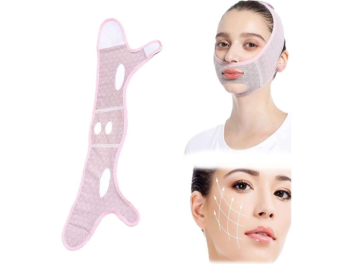 Mascarilla Facial Reutilizable De Doble Línea En V Para Reducir La Barba Y Moldear El Rostro.