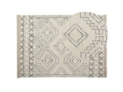 Alfombra de algodón beige/negro 160 x 230 cm BELIANI Zeyne