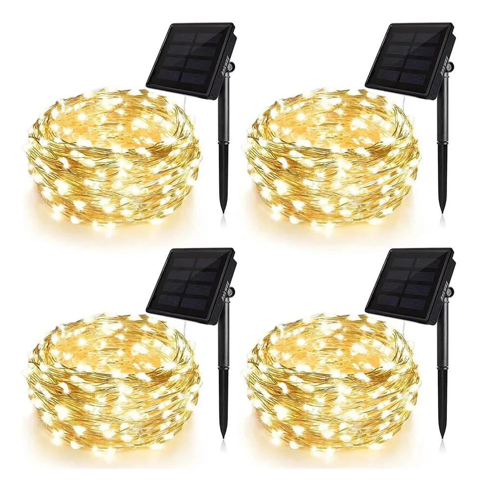 Nueva tira decorativa de LED, luces navideñas LED, energía solar.