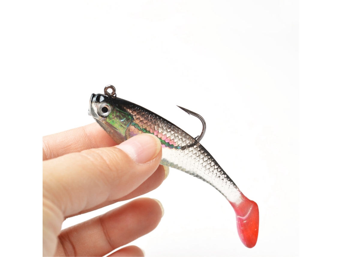 5 Señuelos De Pesca Blandos De 8 Cm Con Cola En T Para Agua Dulce Y Salada.
