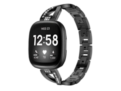 Correa Pulsera Acero Luxury para Fitbit by Google Versa Lite Negro