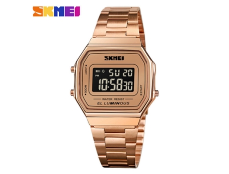 Reloj Digital para Hombre Cronómetro con Alarma Deportiva Relojes de Pulsera Cuadrados Impermeables-Oro Rosa LUUCOZK
