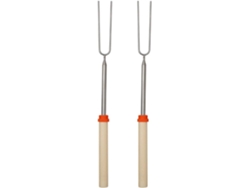 Palitos para asar en fogatas, palitos extensibles de acero inoxidable para asar malvaviscos, puntas romas resistentes al calor y la corrosión, no