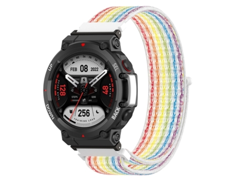 Correa de nailon cierre de bucle transpirable tamaño estándar para Huami Amazfit T-Rex 2 - multicolor
