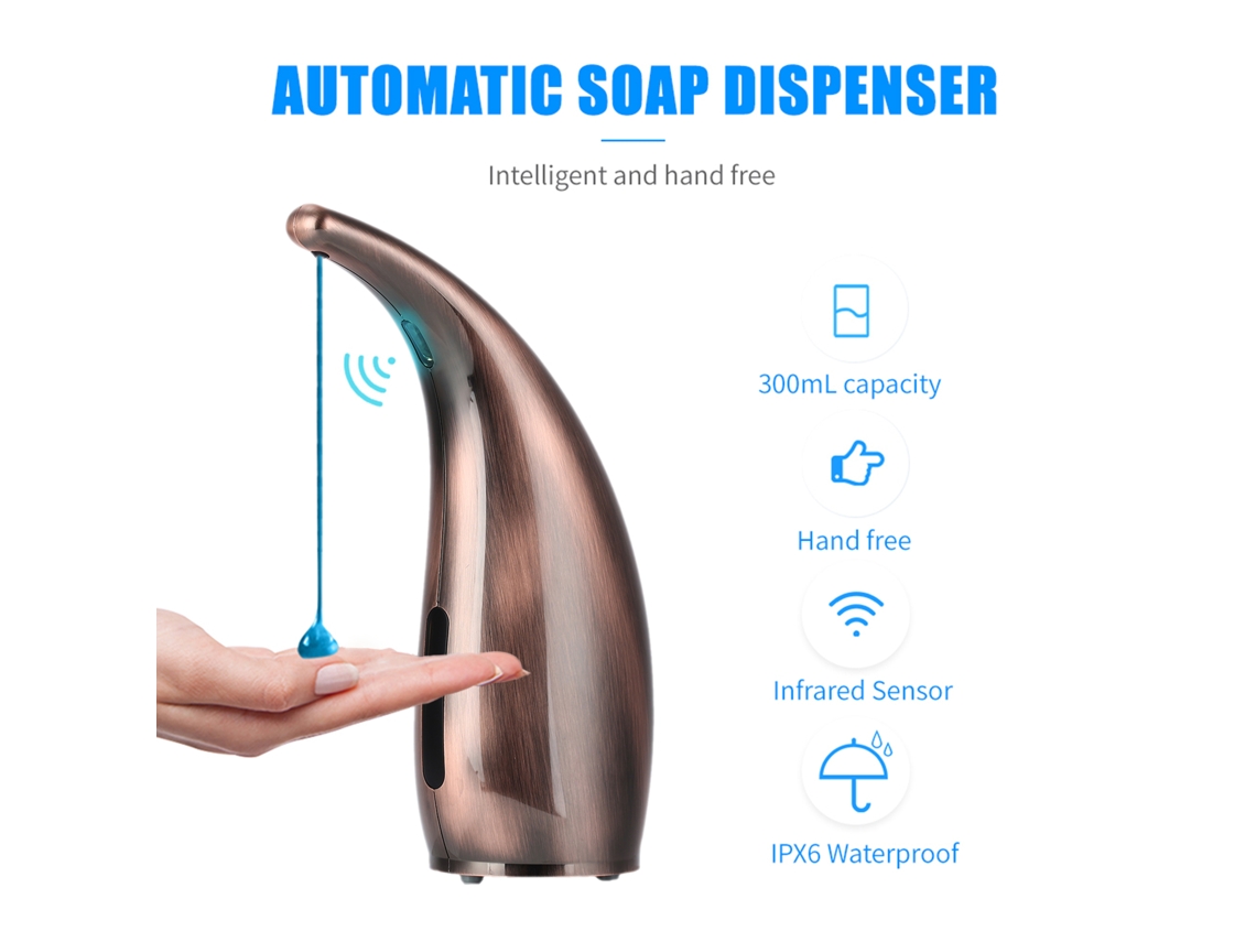 Dispensador Automático De Jabón Sin Contacto De 300 Ml Con Sensor Infrarrojo Ipx6 Para Cocina Y Baño.