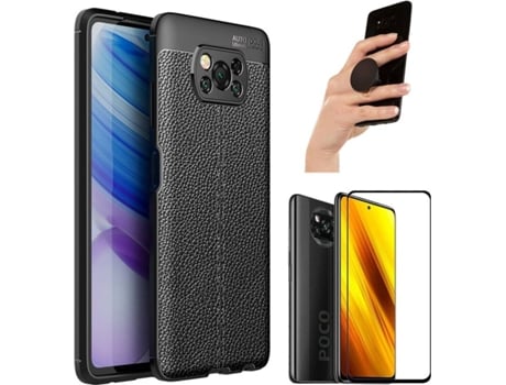 Kit Película Full Cover Xiaomi Poco X3 Pro PHONESHIELD Rugged Leather Negro
