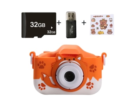 ELKUAIE Mini cámara digital de dibujos animados para niños Cámara de video de doble cámara de alta definición de 4000 W píxeles para niños