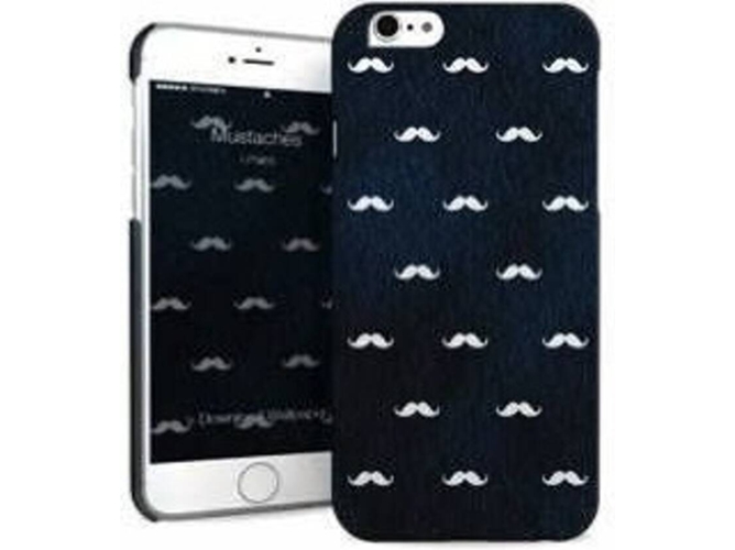 Funda iPhone 6, 6s, 7, 8 I-PAINT Hard Mustaches Negro