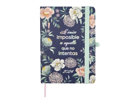 Agenda semanal A6 2024 Diseño de Finocam con elastic imposible 881543224 M4