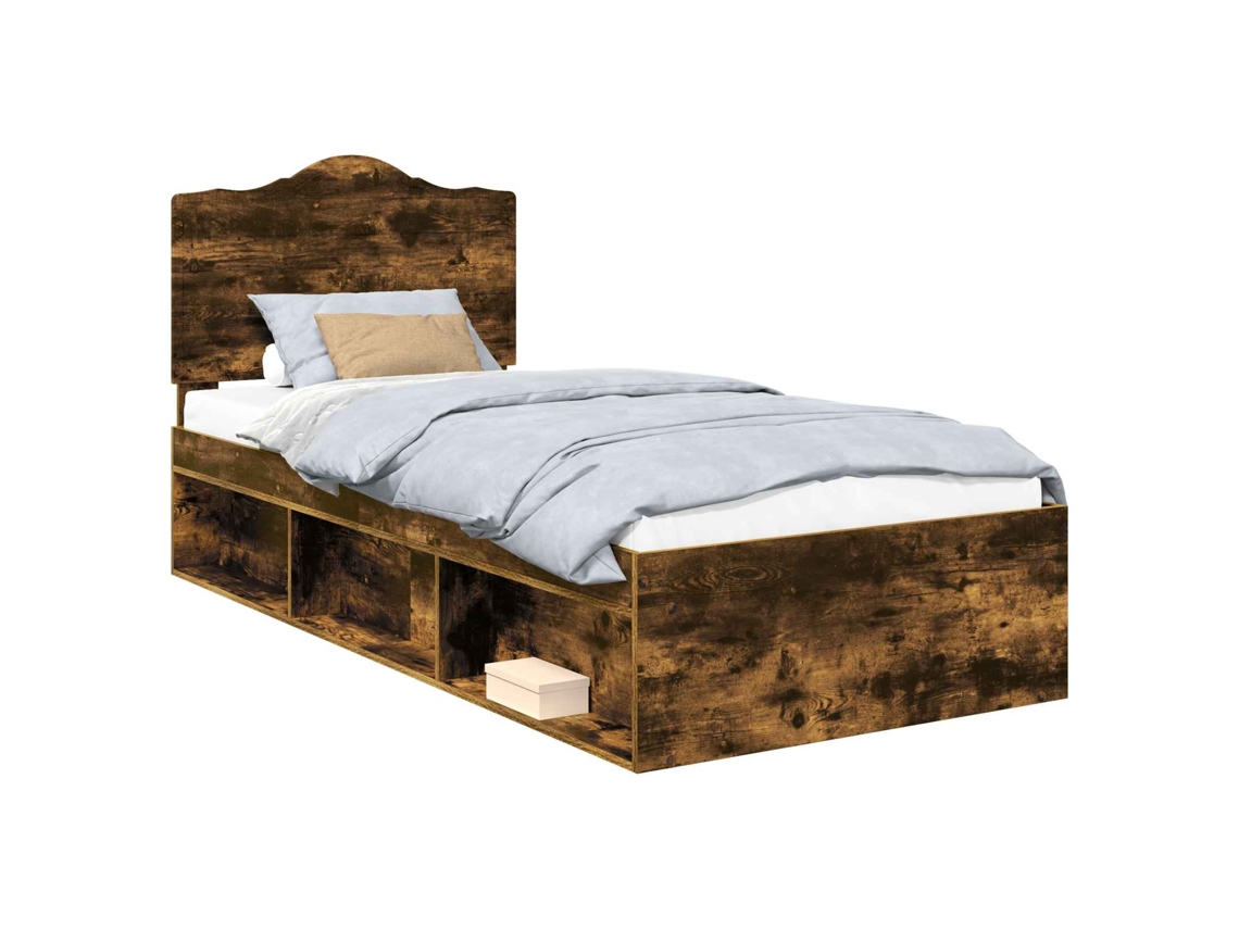 Maison Exclusive - Estructura De Cama Con Cabecera Roble Ahumado 100 X 200 Cm
