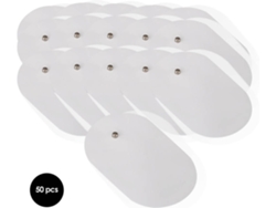 Electrodos Adhesivos Ovalados Para Masajeadores De Baja Frecuencia (paquete De 50 Unidades), Compactos, Recargables, Aptos Para Uso Diario,