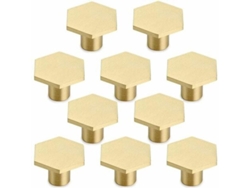 10 Pomos Hexagonales De Latón Macizo, Pomos Redondos Para Puertas De Armarios De 30*21 Mm