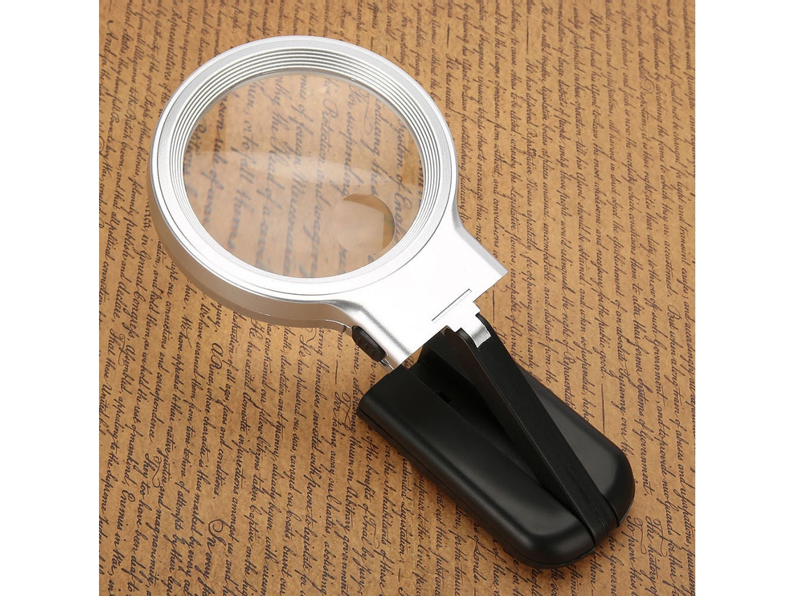 Lupa Portátil Con Luz Led 3x, 10 Leds, Ideal Para Leer, Usar En El Escritorio O De Forma Manual.