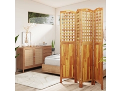 Separador de ambientes | Biombo con 4 paneles de 162x2x180 cm de madera maciza de acacia.