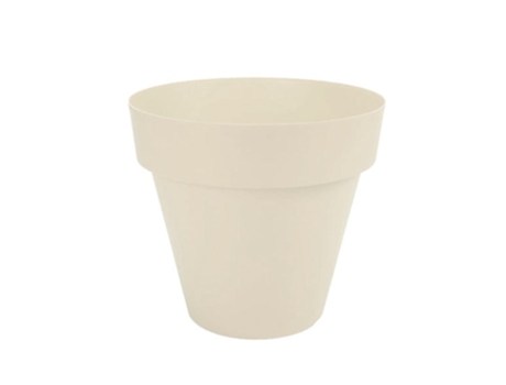 PLASTIKEN TES - Maceta Redonda Clásica Diámetro 26 cm Capacidad 75L Ecru