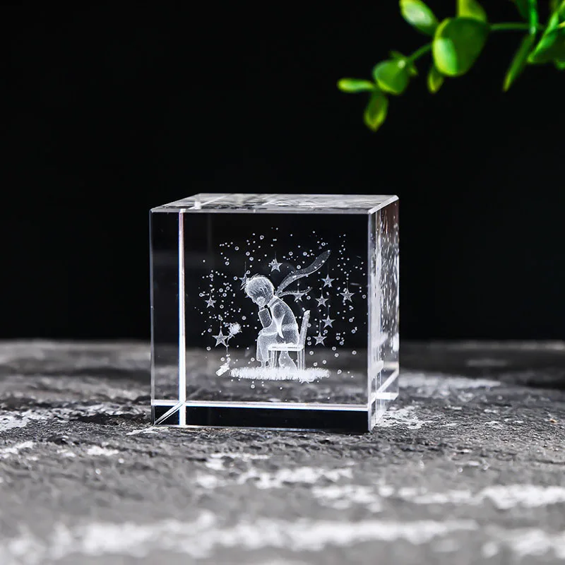 (estilo 10 40 Mm) Prisma De Vidrio Cuadrado De Cristal De 40 Mm Para Joyería, Cubo Grabado Con Láser 3d