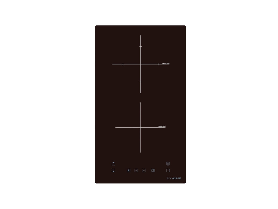 Placa de inducción Sixhome SXHPI30N de 30 cm y 2 zonas, 3300 W, con potenciador, control táctil y bloqueo para niños