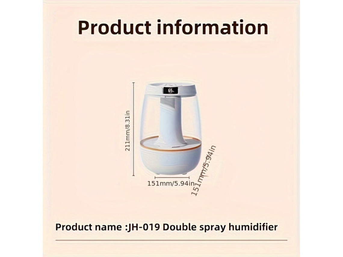 Humidificador USB de 3 l con tecnología ultrasónica Pickifyvayotoy