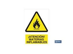 Señal poliestireno 297x210 ¡atención! materias inflamables