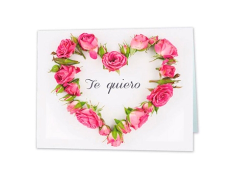 Eu Te Amo Cartão Coração Rosas 9X6 Cm Rosagenerico