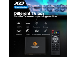 Reproductor Multimedia Digital 4k Mini Tv Box Máquina De Anuncios Reproducción Mediante Tarjeta Tf Y Unidad Usb Control Remoto