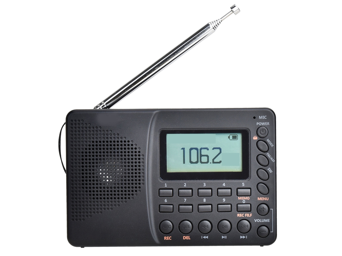 Radio De Banda Completa Con Bluetooth, Tarjeta De Memoria, Grabación De Mp3, Fm, Am, Onda Corta Portátil Para Personas Mayores.