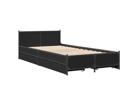 Cama con Cajones VIDAXL Madera Negro (90x190cm)