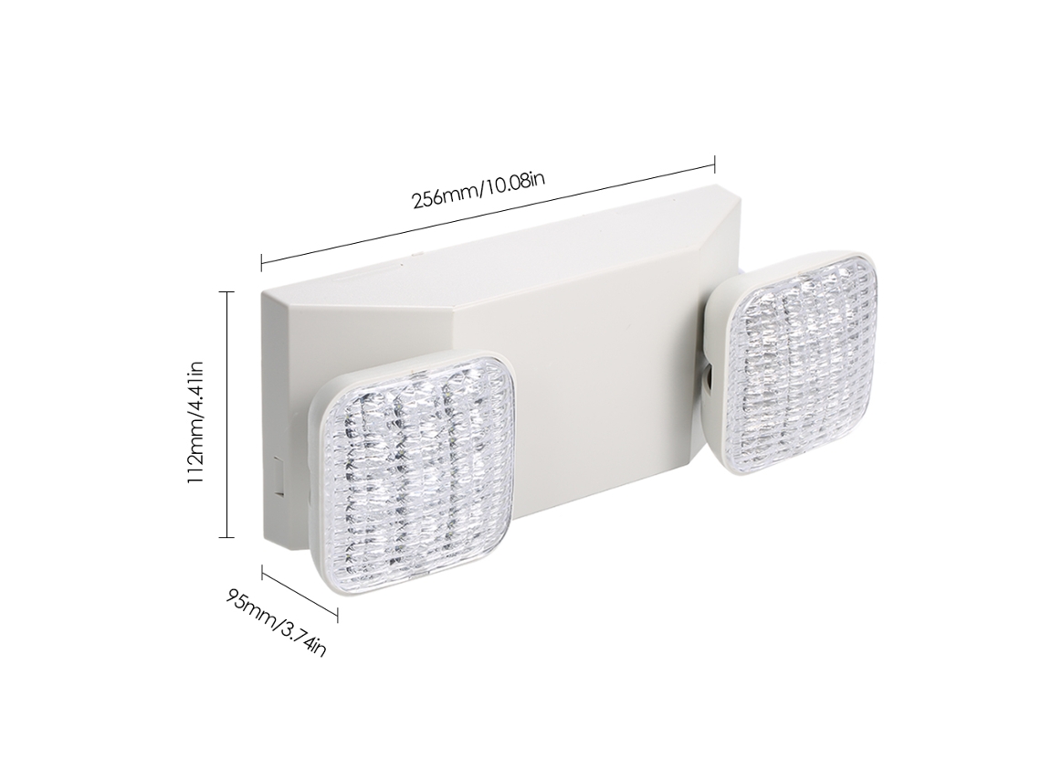 2026-luz De Emergencia Led De Dos Cabezas Ajustable 1800mah, Ac85-265v, Montaje En Pared Para Hogar, Comercio, Garaje Y Sótano