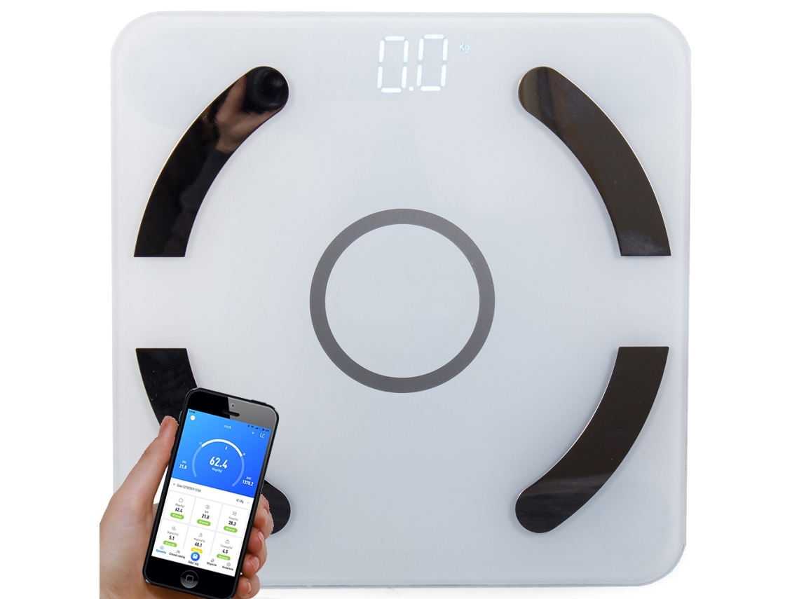 Báscula de baño / Báscula de análisis digital / Báscula personal hasta 180 kg Jortmrd