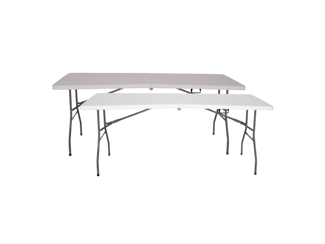Pack de 2 Mesas Plegables Sólidas, Reguladas para Uso Público, 180 X 70 X 74 Cm. Portátil. Las semanas en casa