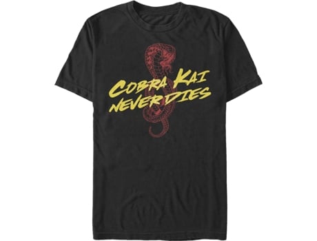 Camiseta Unisexo DEEPSTONE Kreese Quote Cobra Kai Never Dies Negro (XXL)