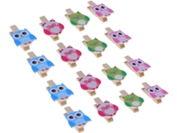 Juego de 40 pinzas para fotos de plástico con forma de búho - Duraderas y encantadoras - Decoración para el hogar - GOKOCO