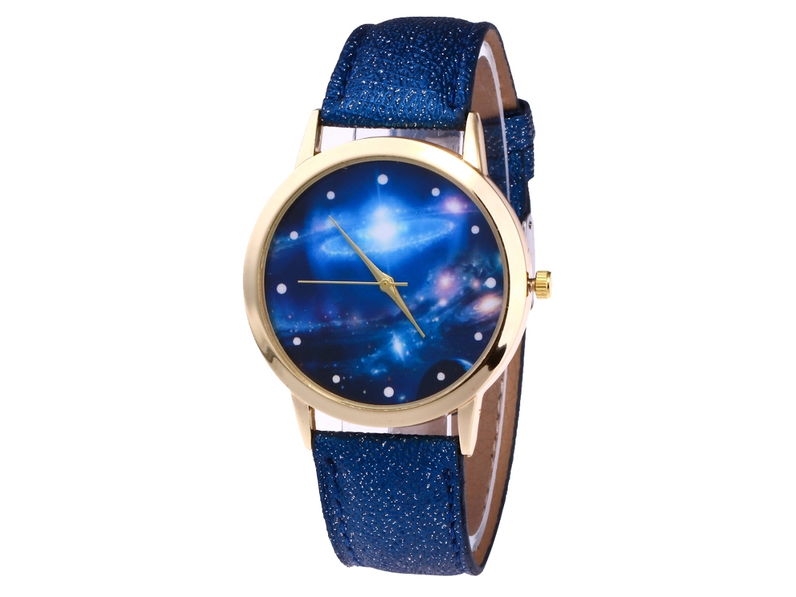 Reloj De Pulsera Unisex De Cuero Con Movimiento De Cuarzo Informal (azul Oscuro)