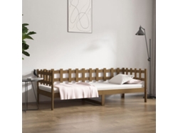 Sofá Cama Madera Maciza De Pino Marrón Miel 90x200 Cm
