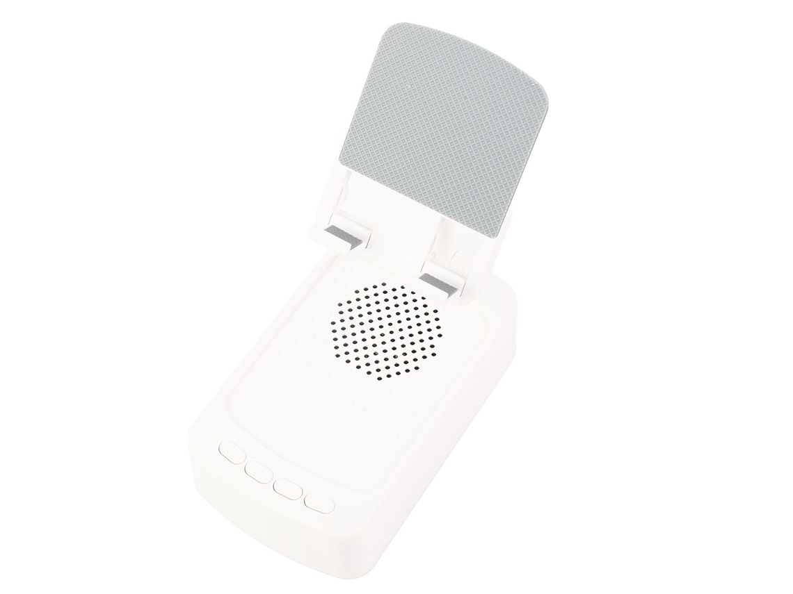 Suporte De Telefone Com Alto-falante Bt Sem Fio Carregável Bateria 1500mah Dobrável Para Carregamento Usb Mesa
