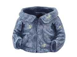 Maceta De Resina Creativa, Diseño Blue Jacket, Decorativa Para Suculentas En El Jardín.